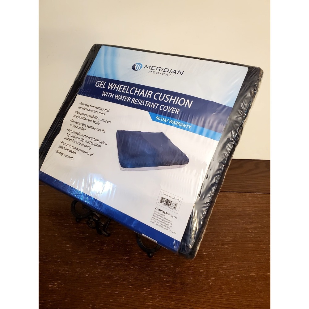 Meridian GEL-182 16x18x2 Gel Wheelchair‎ Cushion Water Resistant- Sealed